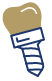 Dental implant with dental crown icon