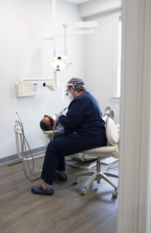 Easton dentist treating a patient